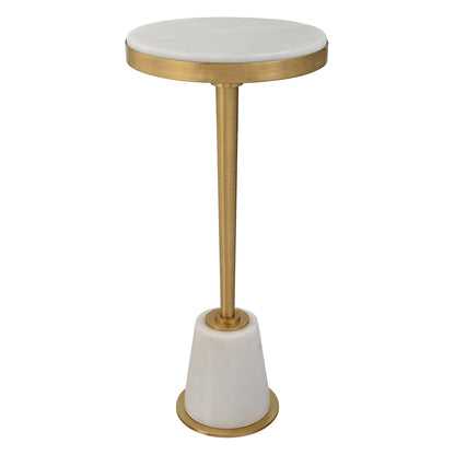 Uttermost Edifice White Marble Drink Table 25177