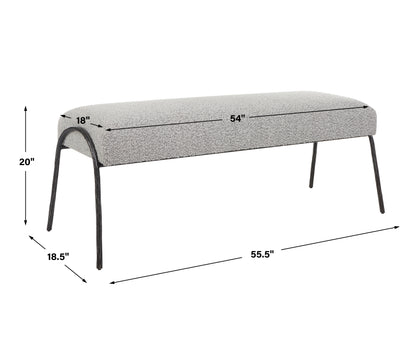 Uttermost Jacobsen Modern Gray Bench 23685