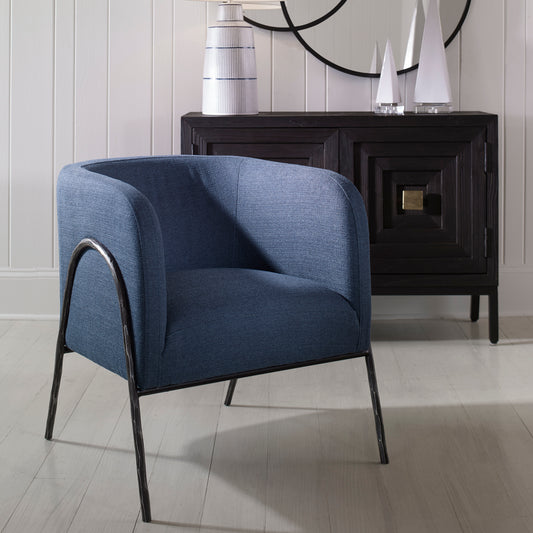 Uttermost Jacobsen Denim Barrel Chair 23683