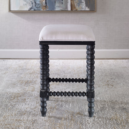 Uttermost Pryce Black Backless Counter Stool 23684