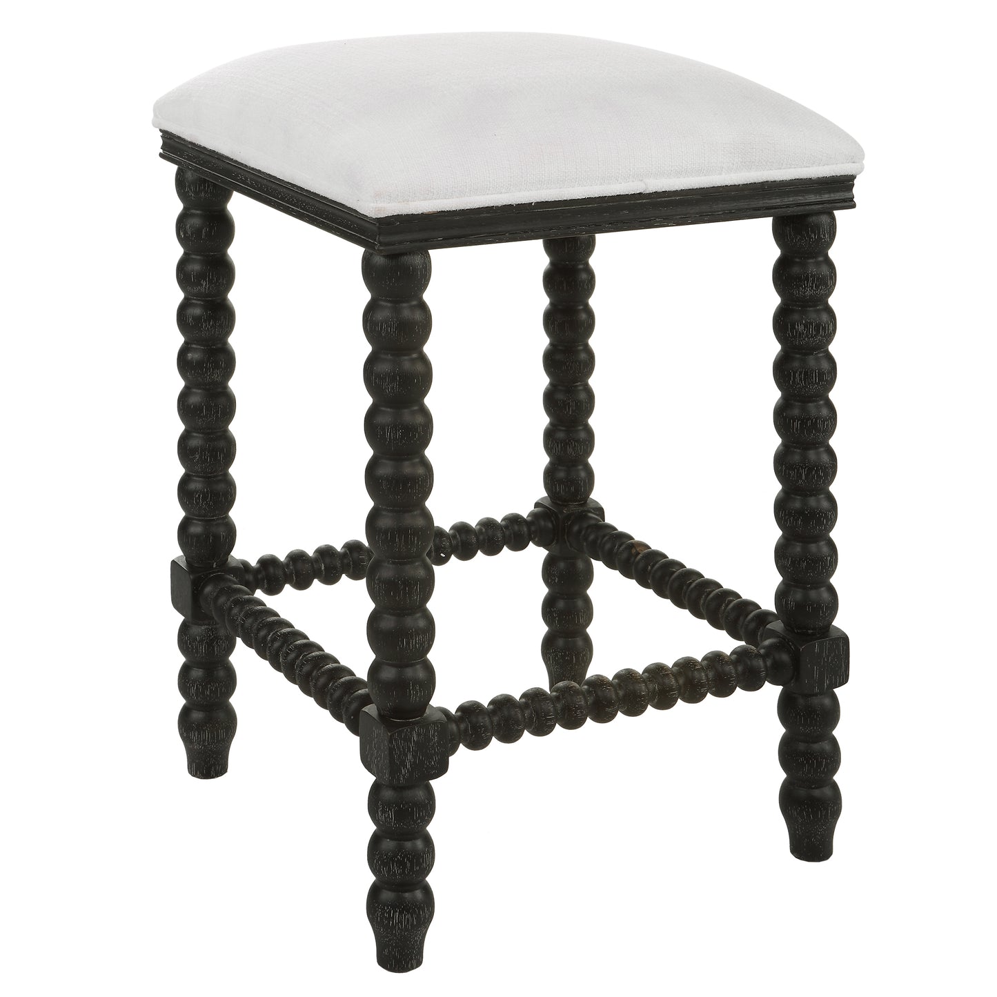 Uttermost Pryce Black Backless Counter Stool 23684