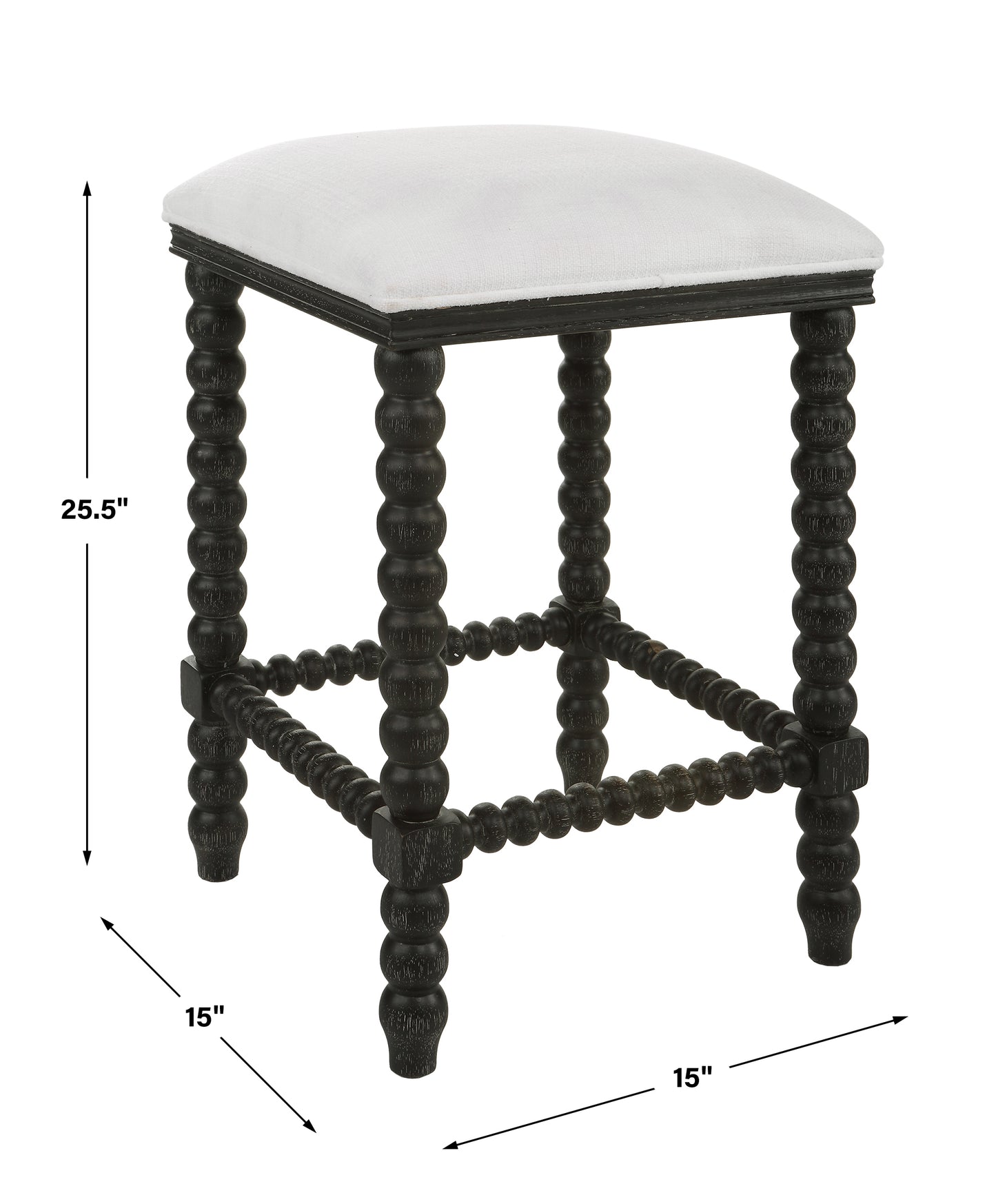 Uttermost Pryce Black Backless Counter Stool 23684