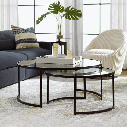 Uttermost Rhea Black Nesting Coffee Tables S/2 25190