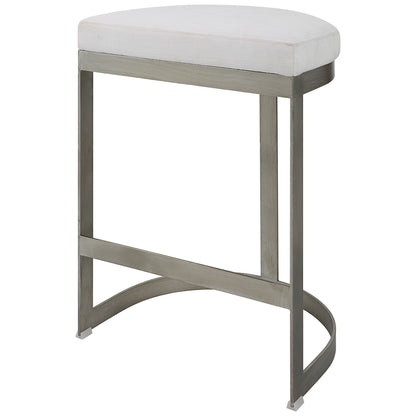 Uttermost Ivanna Backless Silver Counter Stool 23687