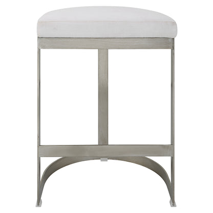 Uttermost Ivanna Backless Silver Counter Stool 23687