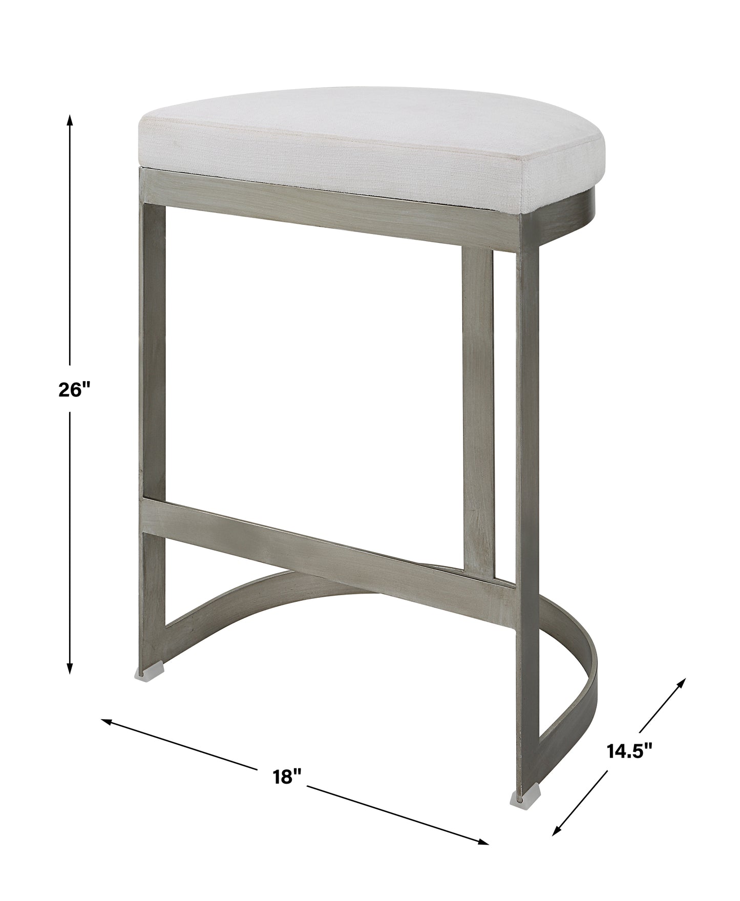 Uttermost Ivanna Backless Silver Counter Stool 23687