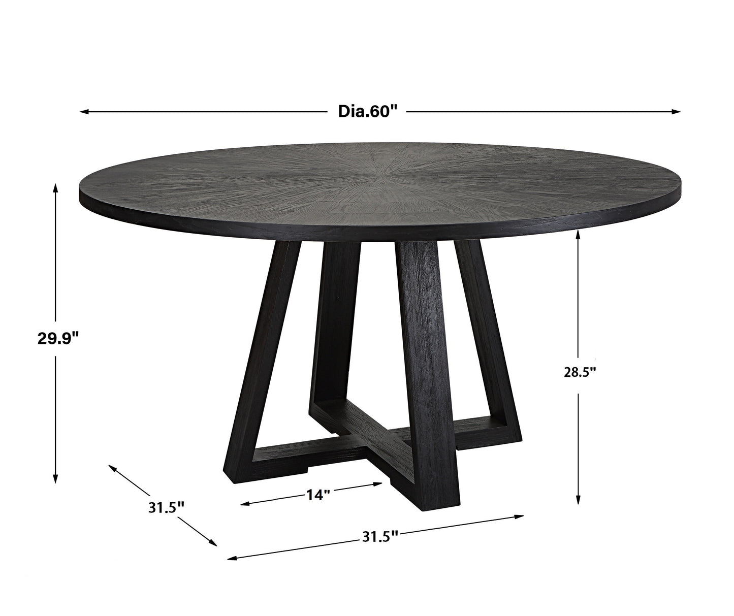 Uttermost Gidran Round Black Dining Table 25206