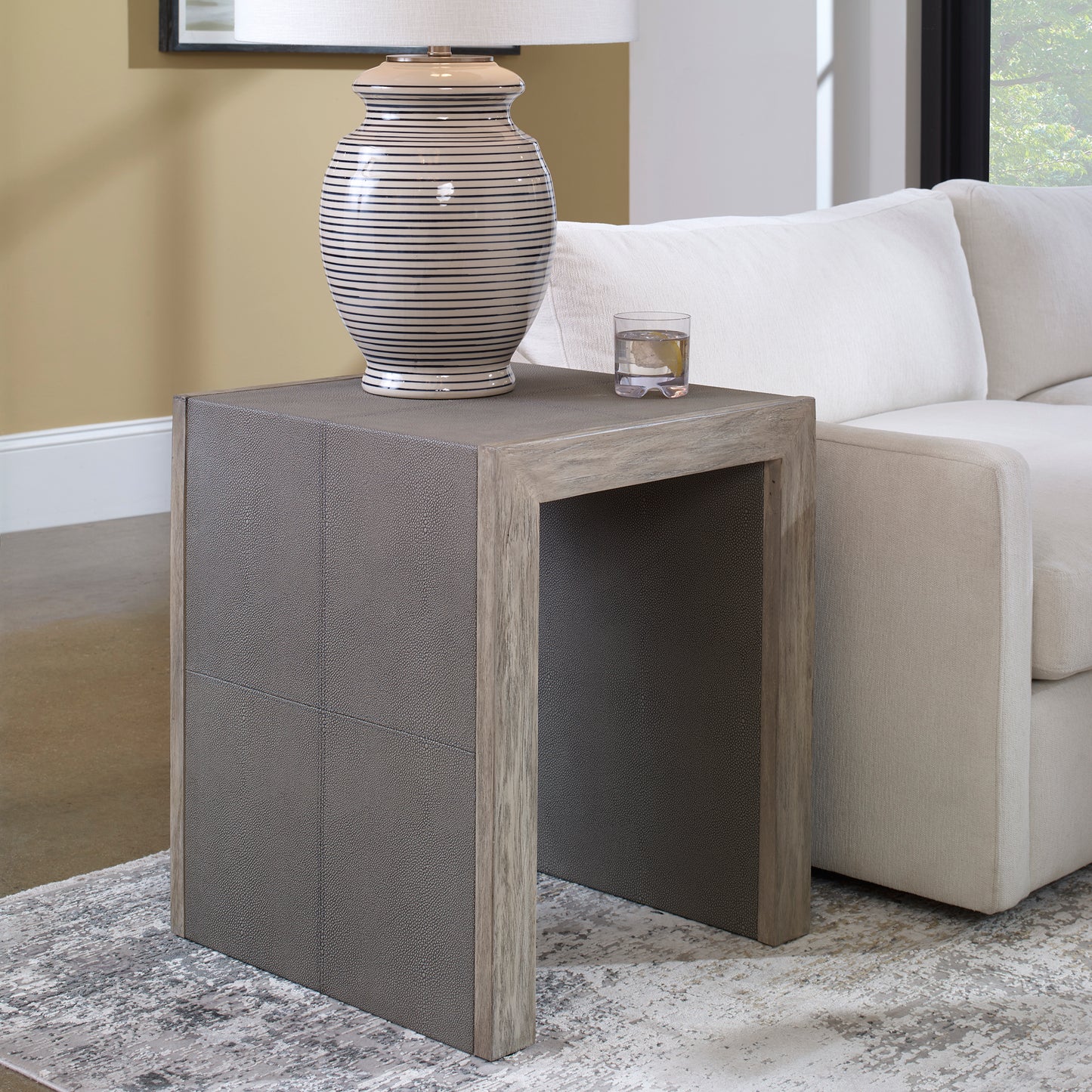 Uttermost Aerina Modern Gray End Table 25214