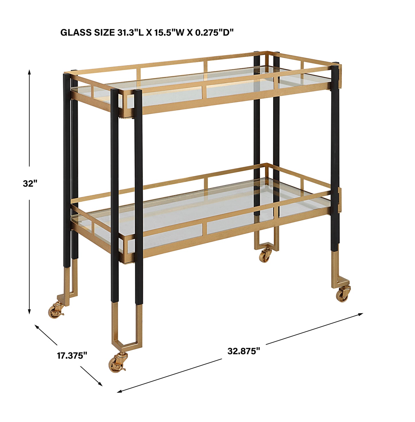 Uttermost Kentmore Modern Bar Cart 25229