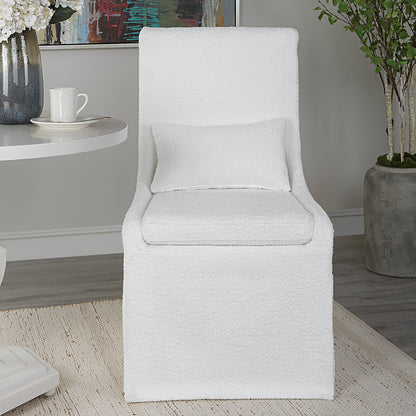 Uttermost Coley White Armless Chair 23728