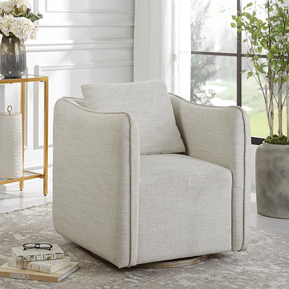 Uttermost Corben White Swivel Armchair 23729