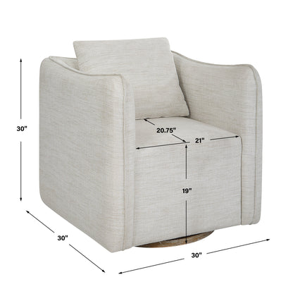 Uttermost Corben White Swivel Armchair 23729