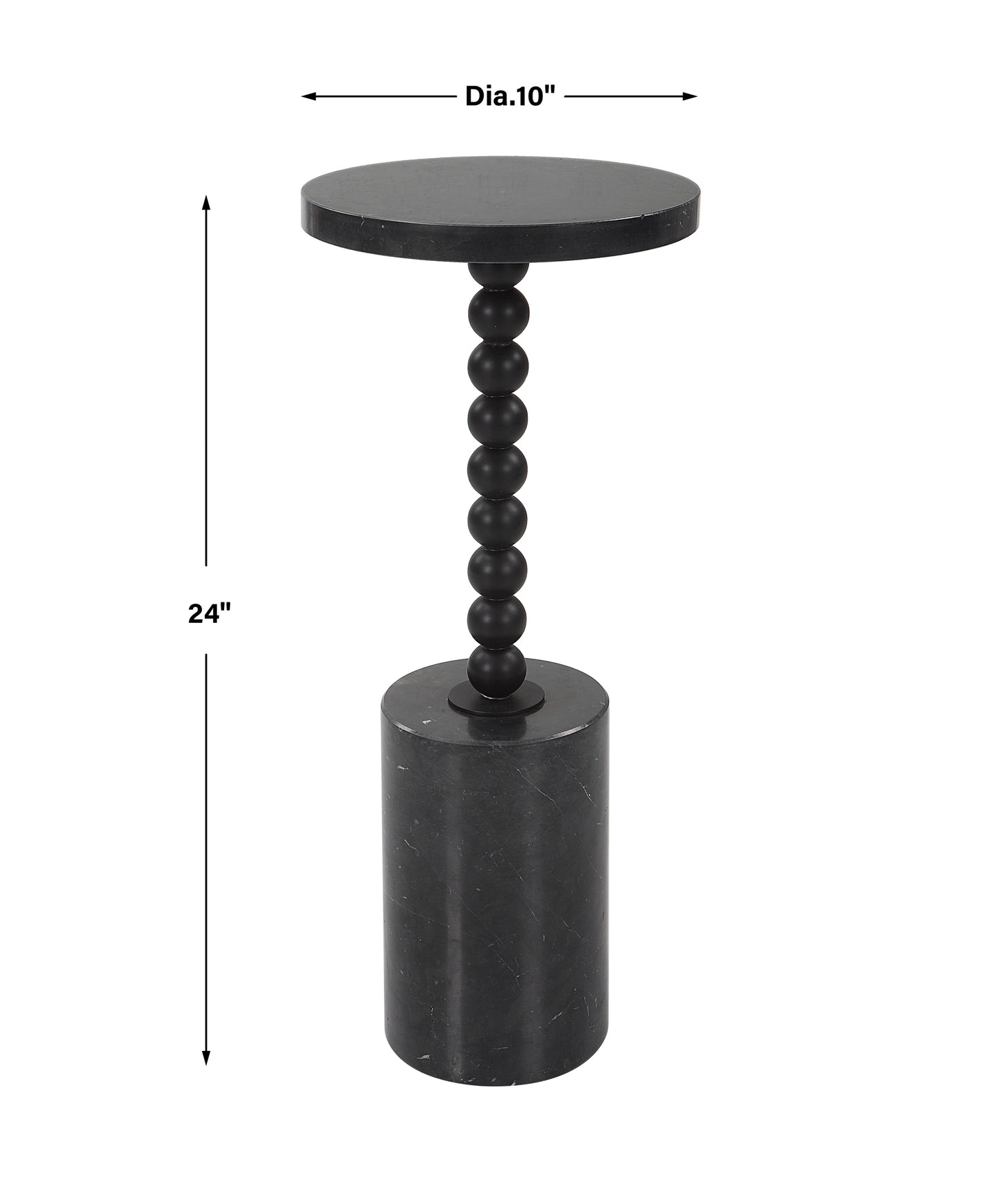 Uttermost Bead Black Marble Drink Table 25238