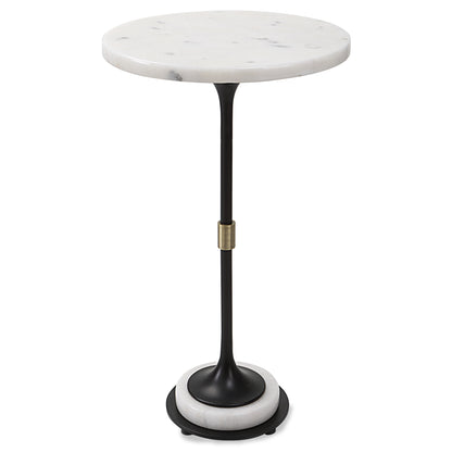 Uttermost Sentry White Marble Accent Table 25231