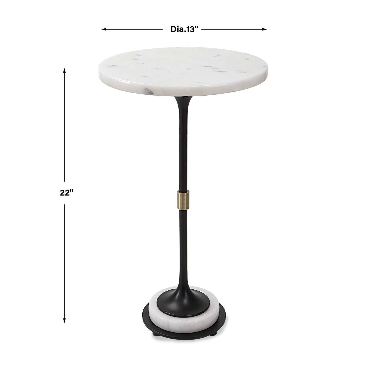 Uttermost Sentry White Marble Accent Table 25231