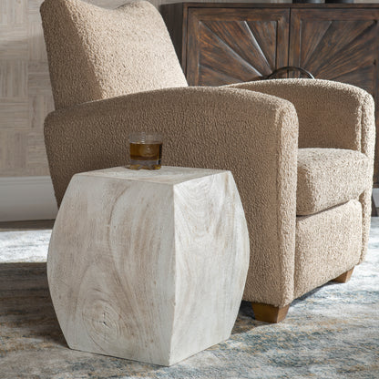 Uttermost Grove Ivory Wooden Accent Stool 25295