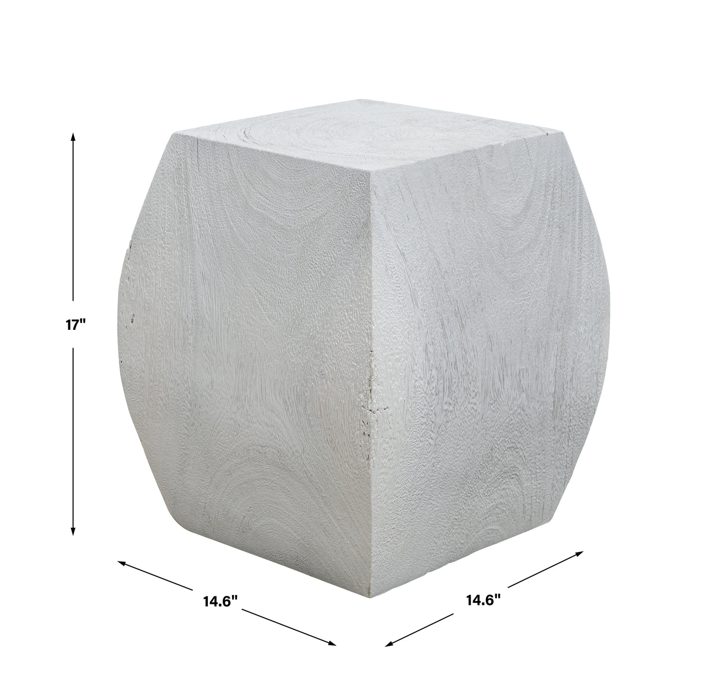 Uttermost Grove Ivory Wooden Accent Stool 25295