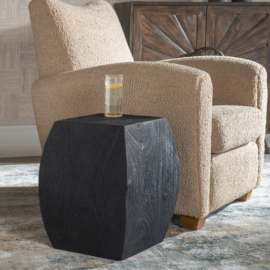 Uttermost Grove Black Wooden Accent Stool 25296