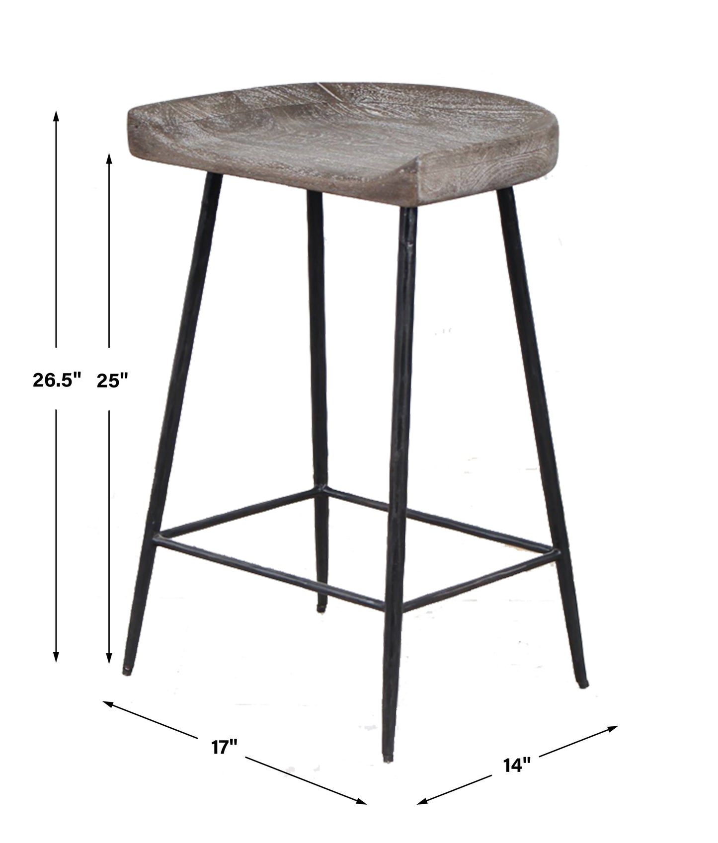 Uttermost Cordova Carved Wood Counter Stool 22885