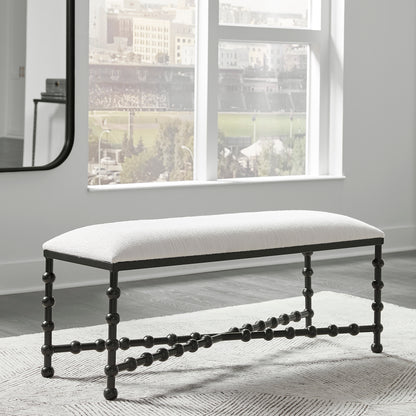 Uttermost Iron Drops Cushioned Bench 23756