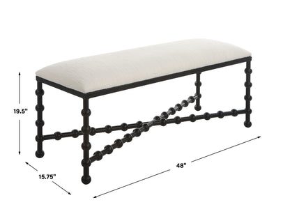 Uttermost Iron Drops Cushioned Bench 23756