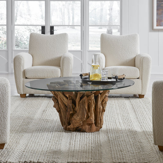 Uttermost Driftwood Glass Top Large Coffee Table 22876