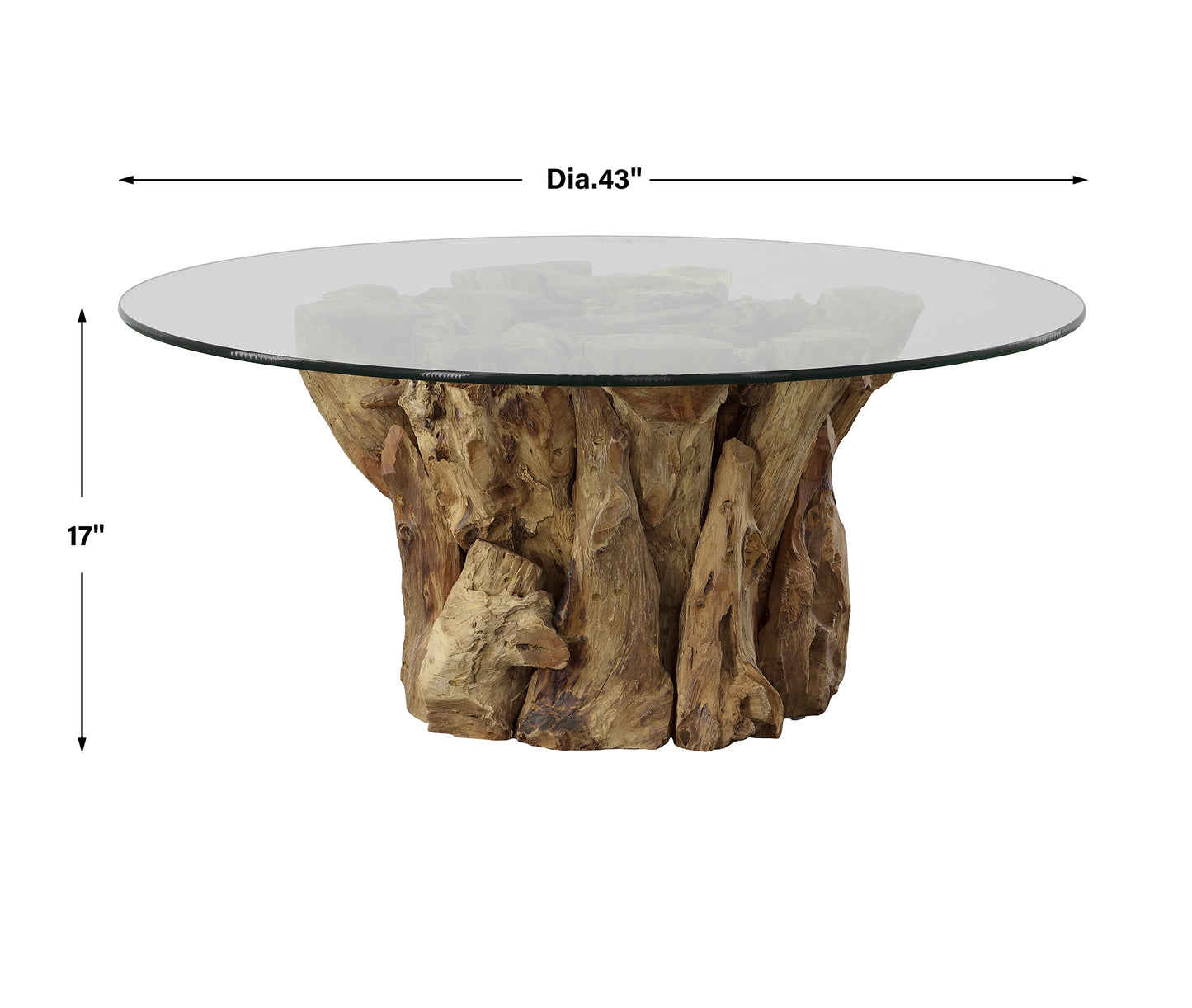 Uttermost Driftwood Glass Top Large Coffee Table 22876