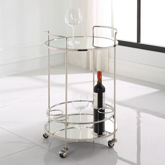 Uttermost Spritz Chrome Bar Cart 22895