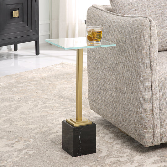 Lily Lifestyle Brushed Brass Finish With Black Marble Base