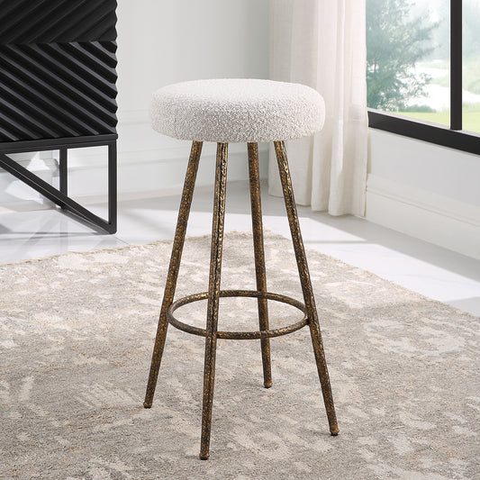 Uttermost Braven White Fabric Counter Stool 23771