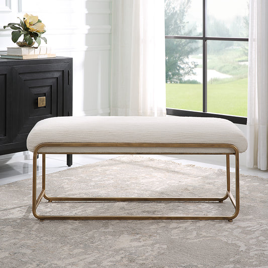 Lily Lifestyle Antique Brushed Brass Finish, With A Crisp White Cushion