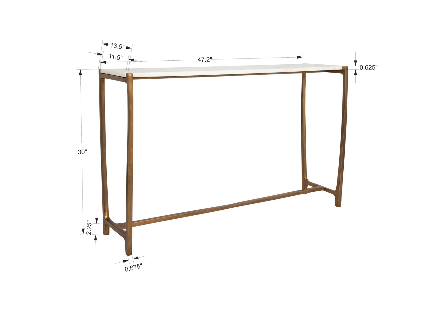 Uttermost Affinity White Marble Console Table 22964