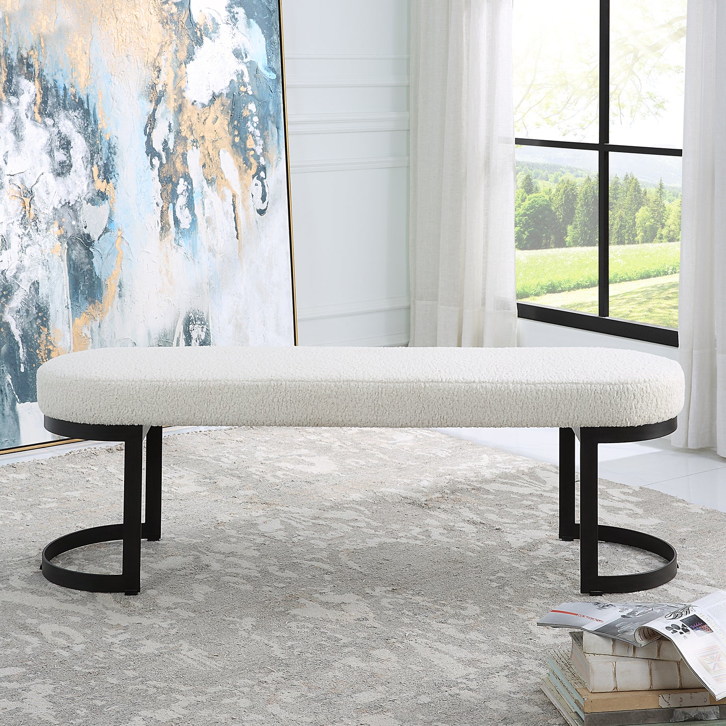 Uttermost Infinity Black Bench 23817