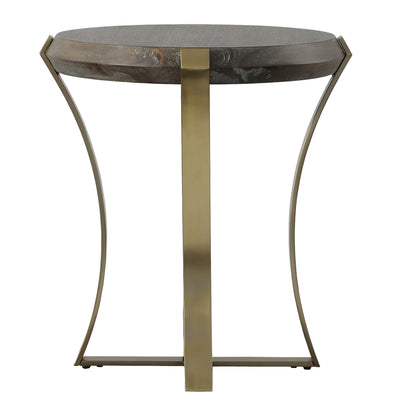 Uttermost Unite Brass Leg Wood Side Table 22940