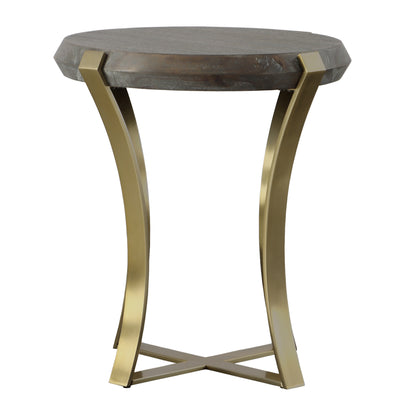 Uttermost Unite Brass Leg Wood Side Table 22940