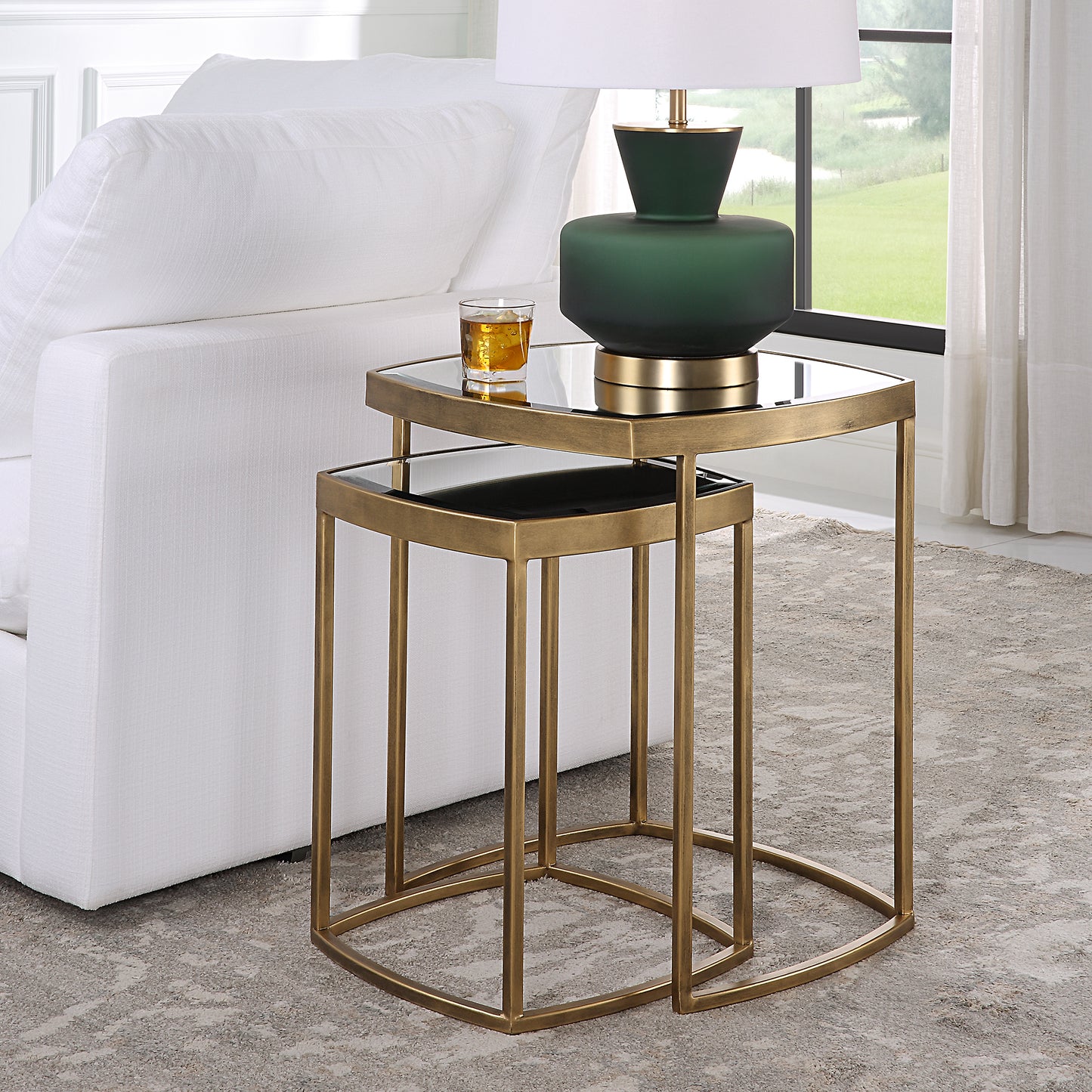 Uttermost Vista Gold Nesting Tables, Set Of 2 22957