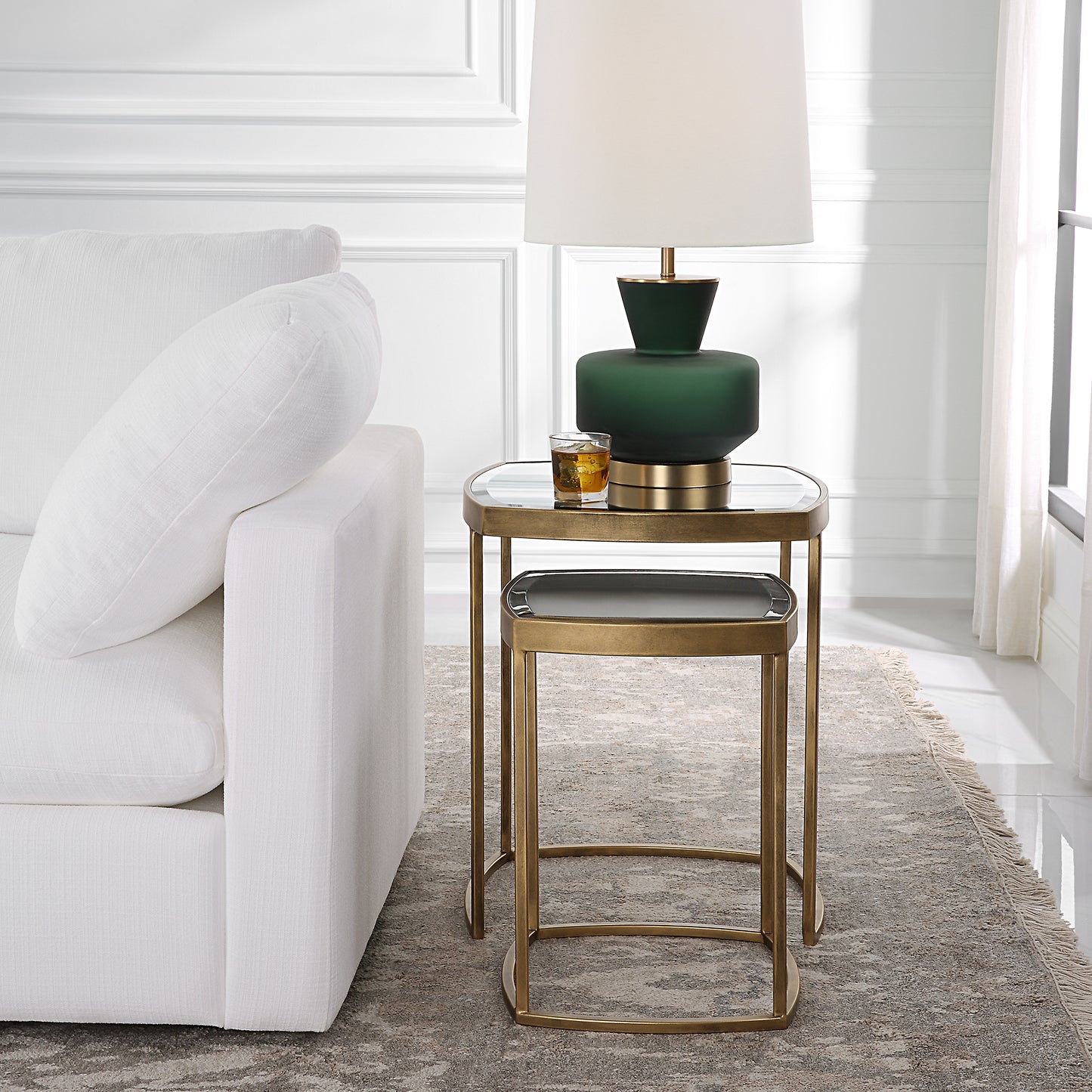 Uttermost Vista Gold Nesting Tables, Set Of 2 22957