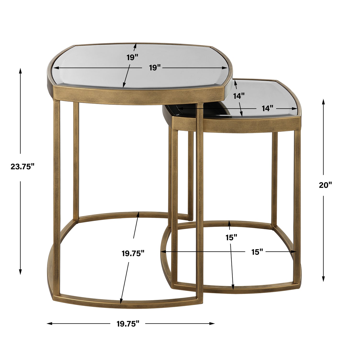 Uttermost Vista Gold Nesting Tables, Set Of 2 22957