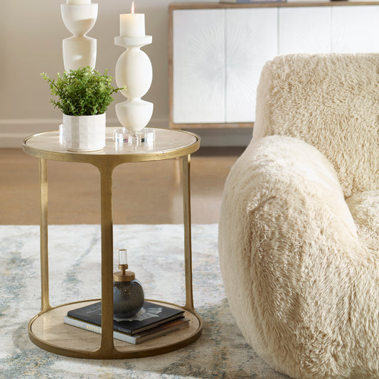 Uttermost Clench Brass Side Table 22968