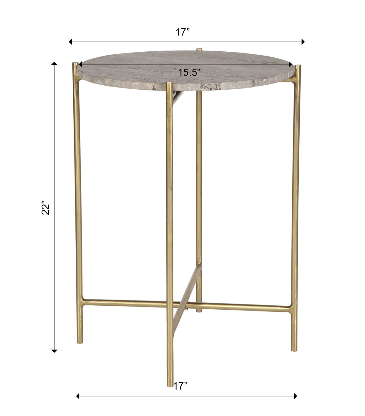 Lily Lifestyle Gold Frame With Dark Travertine Marble - Kd Frame; Marble Thickness Is 13Mm - 15Mm And Will Vary About 2Mm Due To Polishing And Grinding, Per Shivani On 3/9/2023