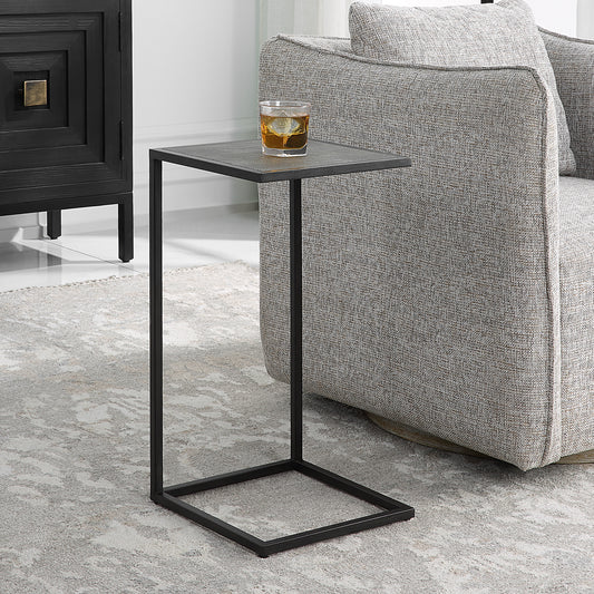 Lily Lifestyle Antique Black Finish With Gray Shagreen Top