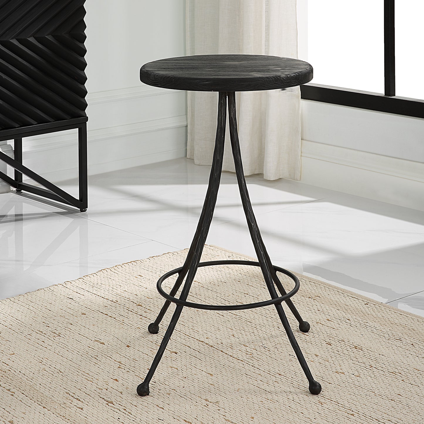 Uttermost Sona Black Counter Stool 22970