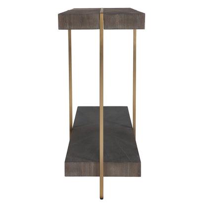 Uttermost Taja Modern Brass / Wood Console Table 22972