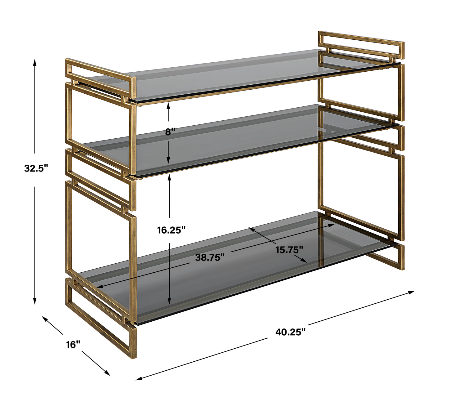 Uttermost Stacked Up Gray Glass Console Table 22973