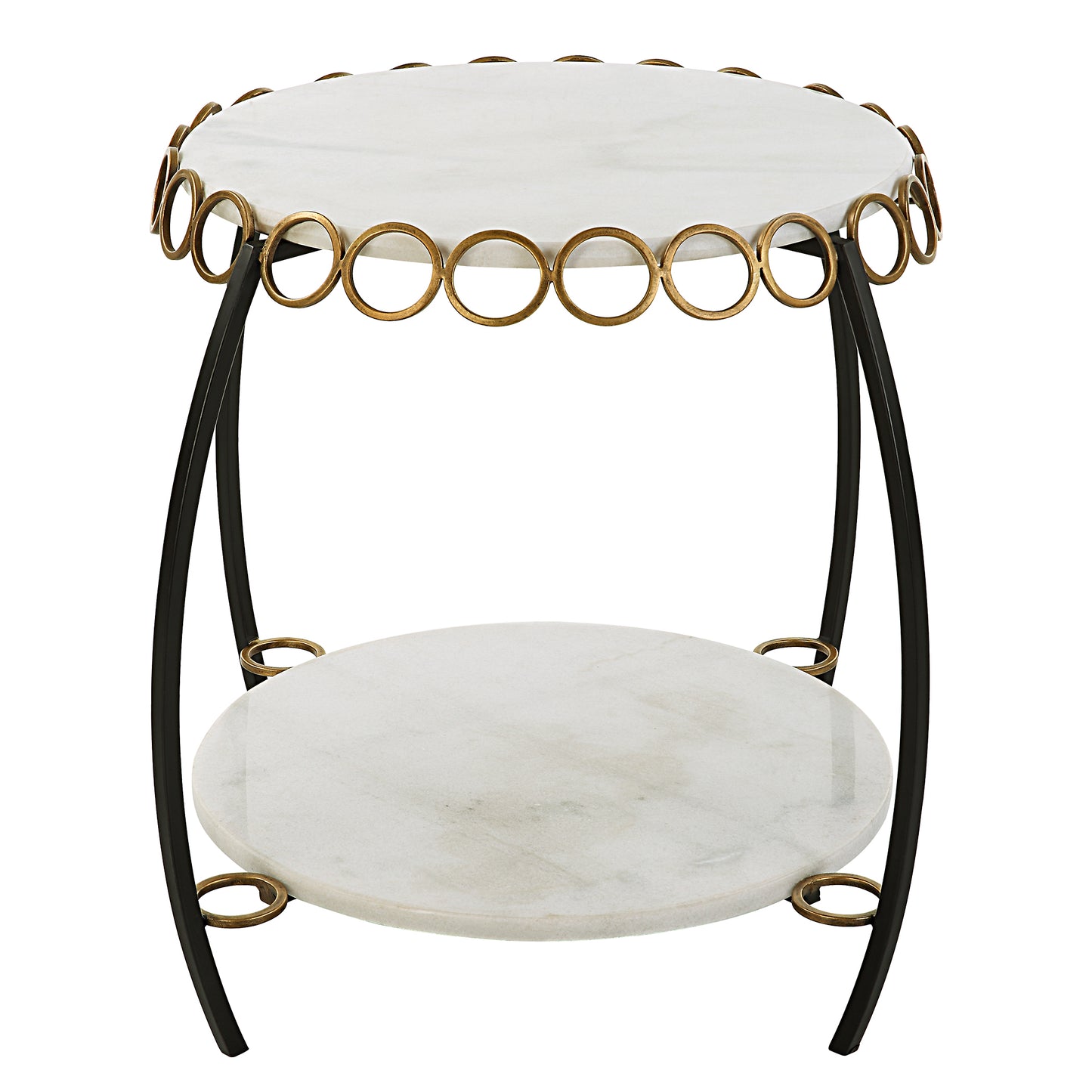 Uttermost Chainlink White Marble Side Table 22974