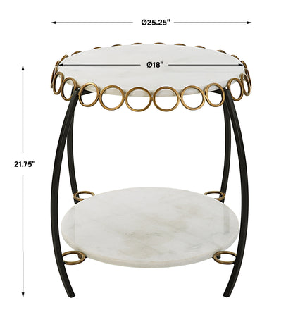 Uttermost Chainlink White Marble Side Table 22974