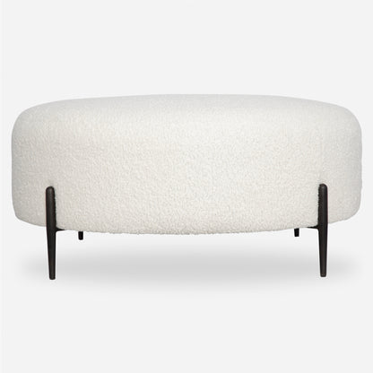 Uttermost Arles Large Plush White Ottoman 23778