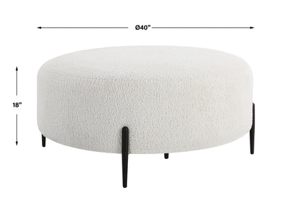 Uttermost Arles Large Plush White Ottoman 23778