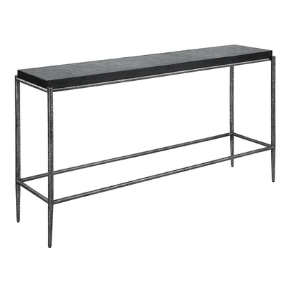 Uttermost Crescendo Black Concrete Console Table 22969