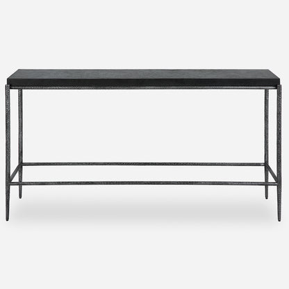 Uttermost Crescendo Black Concrete Console Table 22969